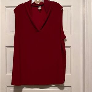 Anne Klein Rich Red Sleeveless Blouse